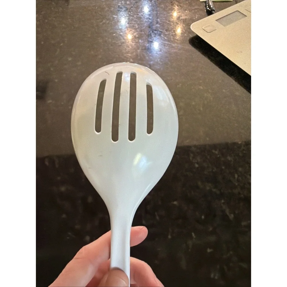 Melamine-ware JP-636 Slotted Spoon White Kitchen Utensil Cooking Serving Ware
